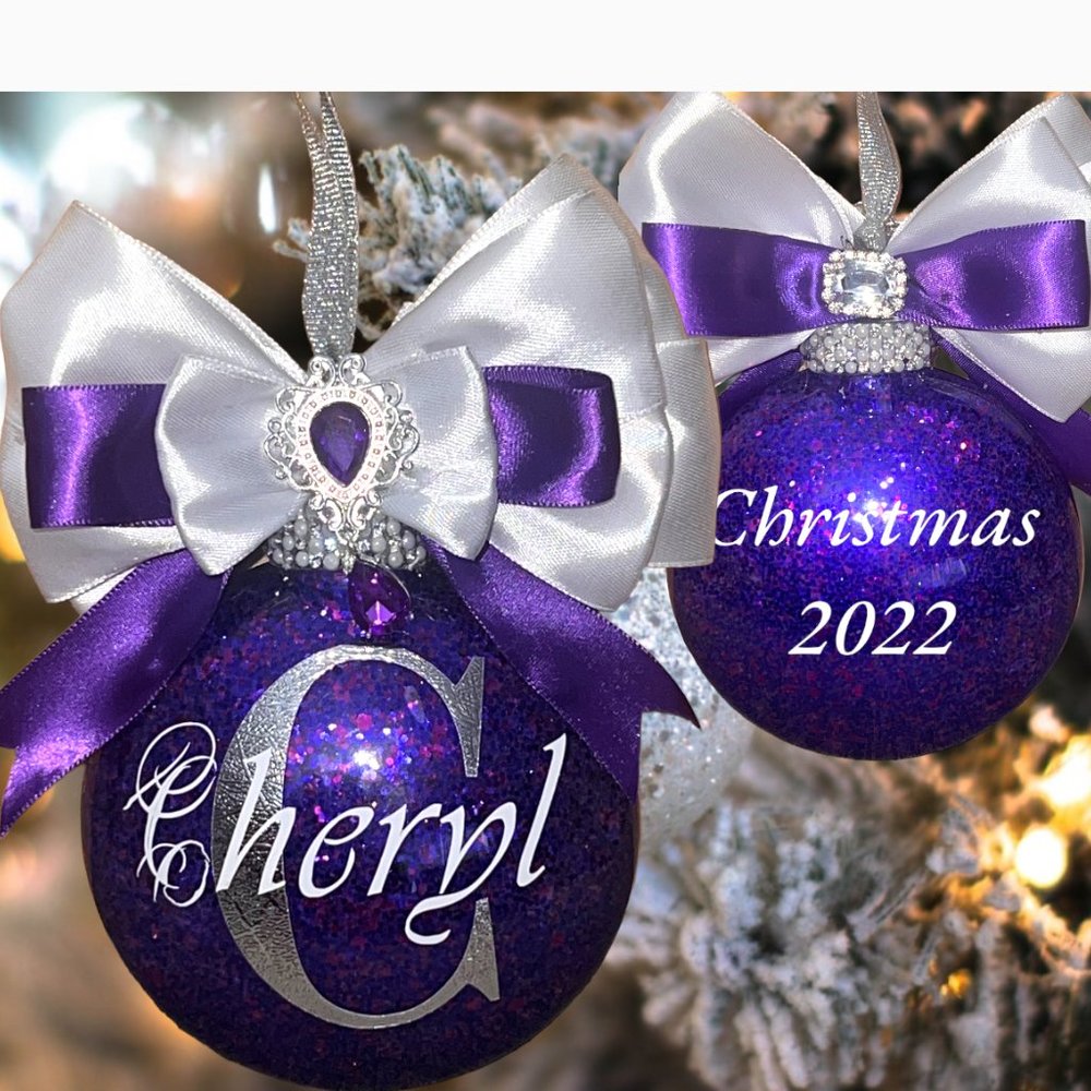 Monogram Christmas Tree Ornament| Customized Present| White Elephant Gift